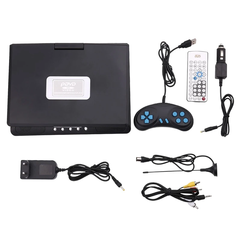 

New 9.8 Inch Portable Home Car DVD Player VCD CD Game TV Player USB Radio Adapter Support FM Radio Receiving-EU Plug