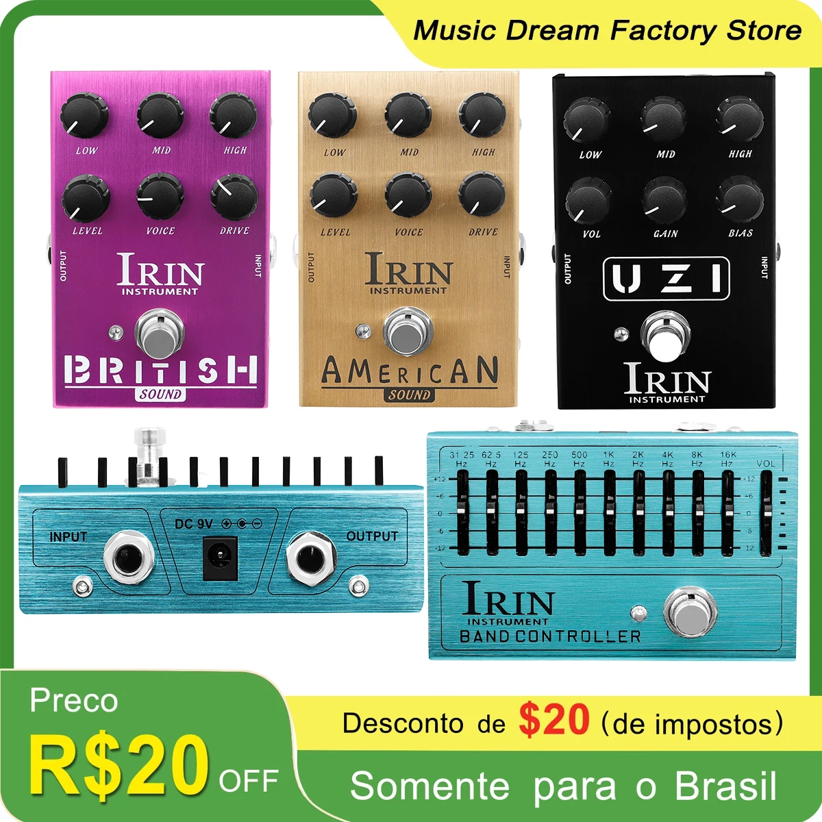 IRIN Guitar Effect Pedal British/American/UZI/ BAND CONTROLLER/MAXIMUM/EXTREME  Electric Bass Guitar Pedal True Bypass Parts