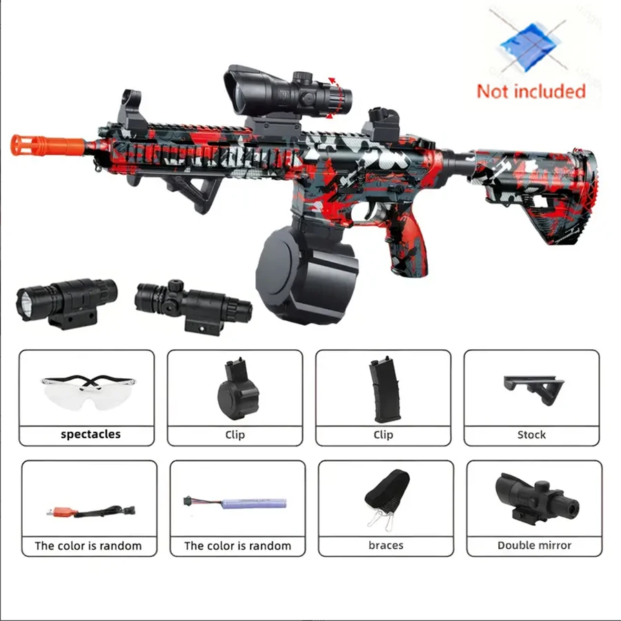 قاذف كرة جل M4 كهربائي عالي السرعة 7.4 فولت، لعبة مجمعة للغاية، مناسبة جدًا للترفيه في الهواء الطلق