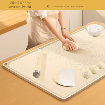 두꺼운 식품 학년 실리콘 반죽 스크레이퍼 가족 사용 만두 반죽 보드 주방 요리 도구에 대한 미끄럼 방지 베이킹 매트 