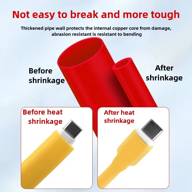 أنابيب الانكماش الحراري أنبوب مقاوم للحرارة طقم تغليف الانكماش الحراري سلك توصيل كهربائي كابل التغطيه العازل #4