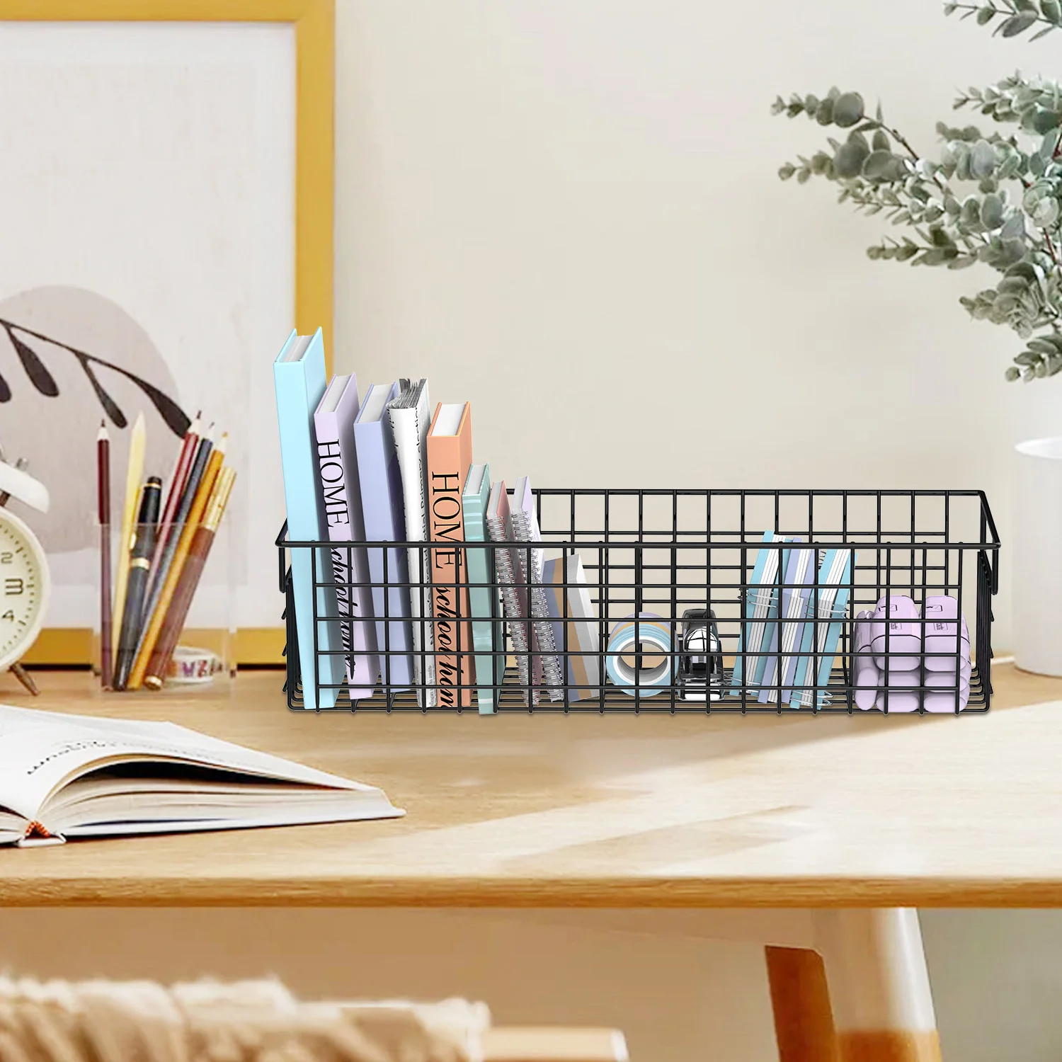 Large Stackable Wire Baskets，desktop Organizers; Wire Storage Baskets; Can Be Used To Store Files, Tapes, Sticky Notes