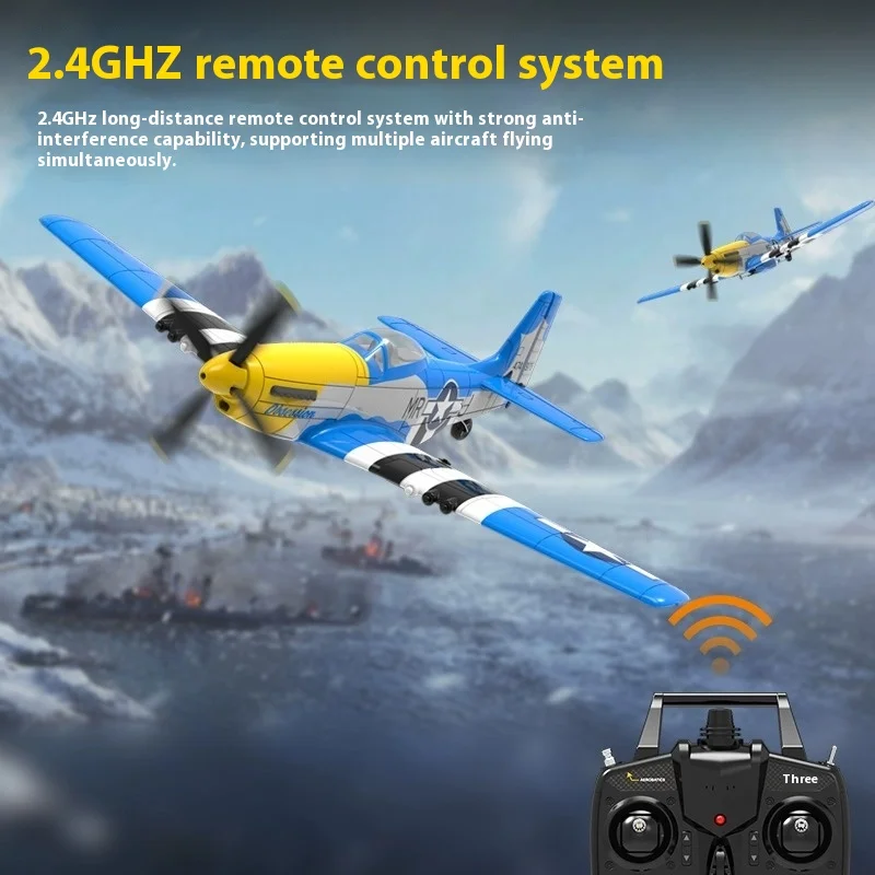 Orlans Fixed Wing Model Four Channel Remote-Controlled Aircraft Fighter Glider Stunt Mustang Model 76105