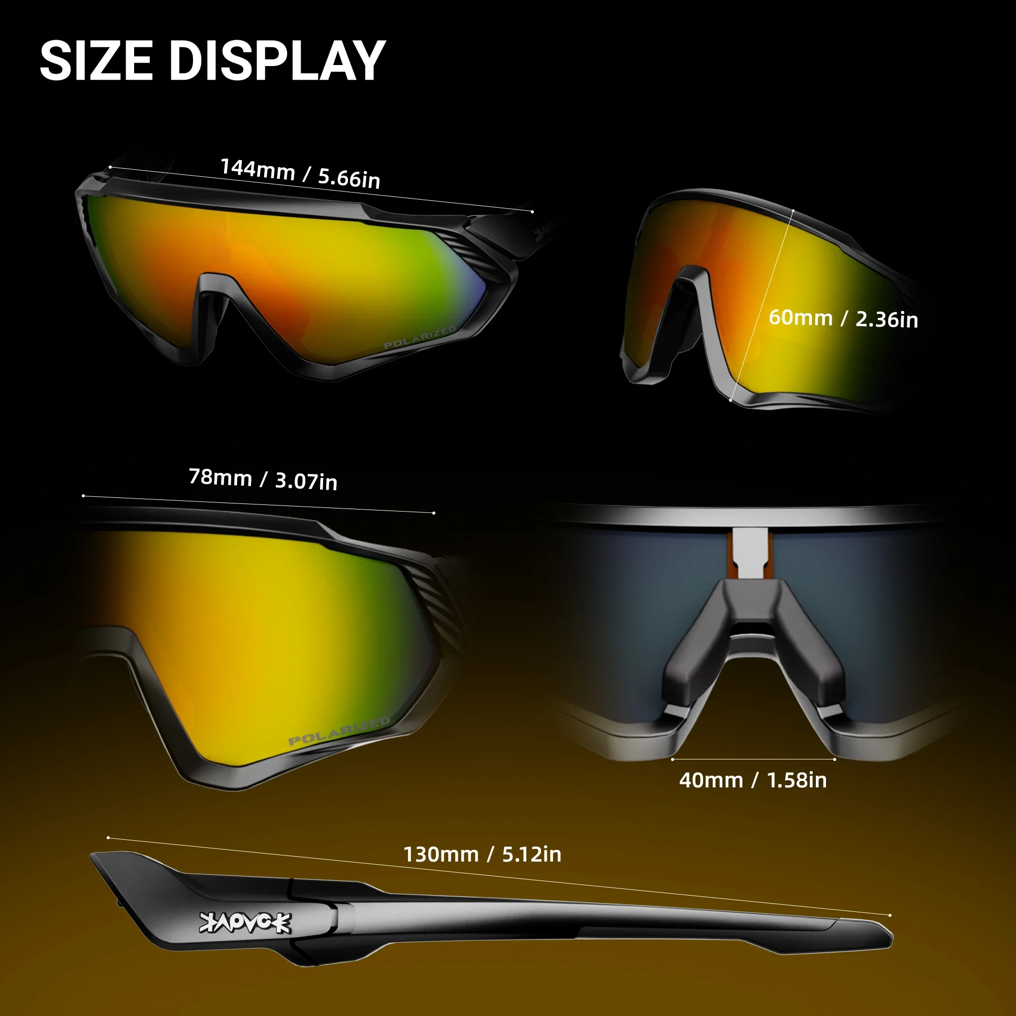 نظارات شمسية مستقطبة للرجال من Kapvoe نظارات ركوب الدراجات على الطرق للقيادة نظارات خارجية UV400 رياضية MTB Road Mountain Bike