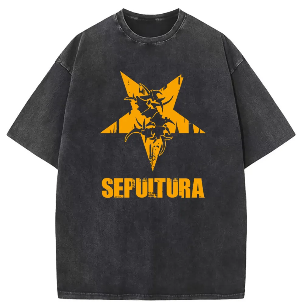 

Sepultura Print T-Shirt Men Women Plain Printed On Washed Tshirt Sweatshirts Novelty Long Sleeve Halloween Tops & Tee