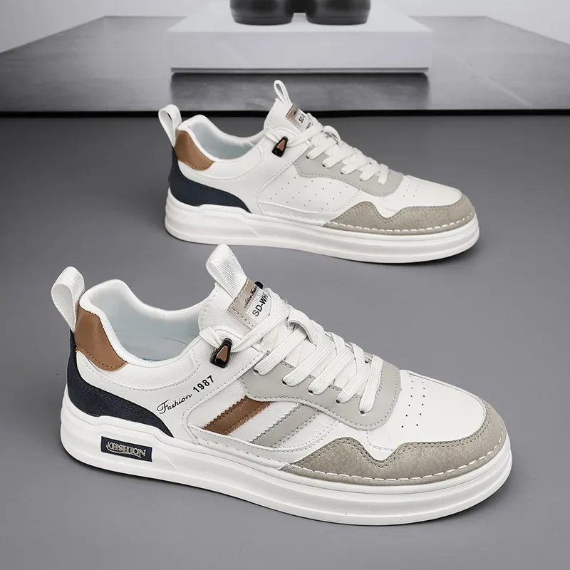 

Мужские кроссовки из искусственной кожи, мужская дышащая модная вулканизированная обувь, мужские повседневные кроссовки для повседневного использования