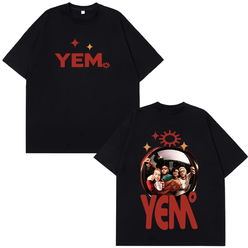 2026 YEM Band Member Portrait Double Sided Print T-shirt Music Short Sleeve Cotton Tees Oversized Casual Shirts Men Women Kids