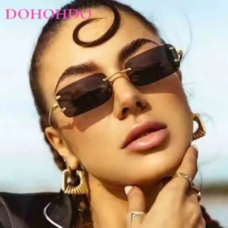 

Retro Borderless Sunglasses Fashion Women Decorative Eyeglass Luxury Outdoor Design Sunscreen Unisex Eyewear UV400 Lentes De Sol