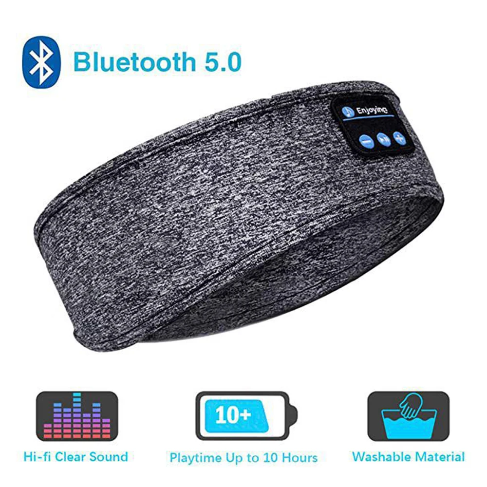 Masque de Sommeil pour les Yeux, Sans Fil, Compatible Bluetooth, 5.0 Coton, Bande de Sauna Musical avec Micro, Mains Libres