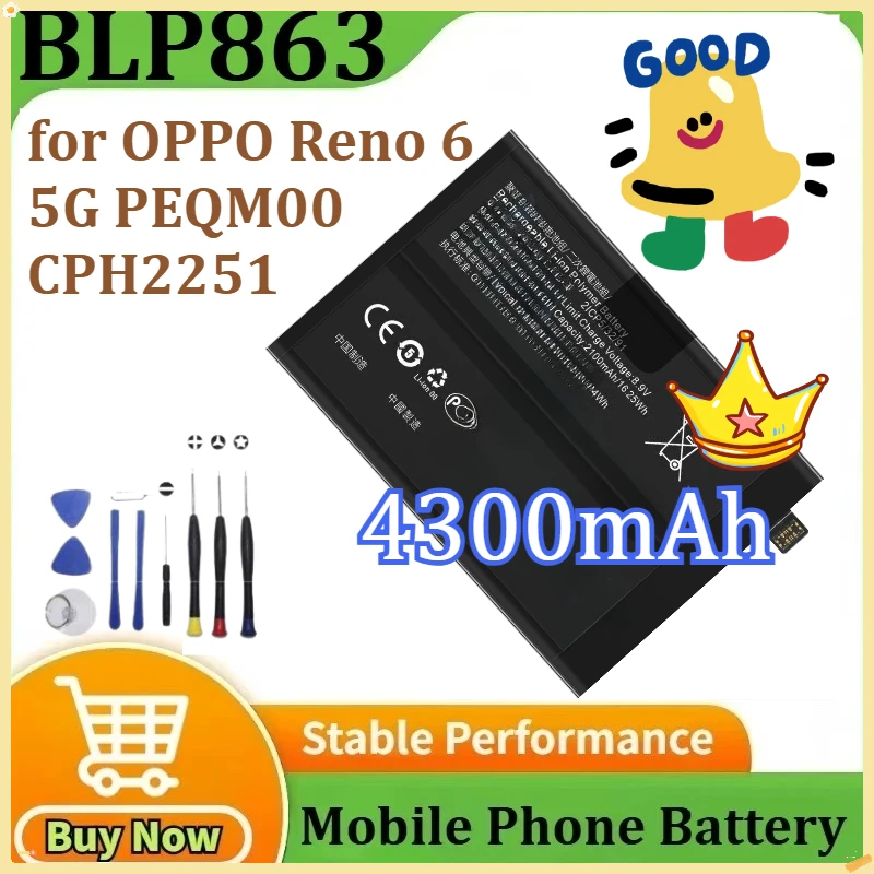 100-nueva-bateria-blp863-para-oppo-reno-6-5g-peqm00-cph2251-bateria-de-telefono-movil-4300mah-herramientas