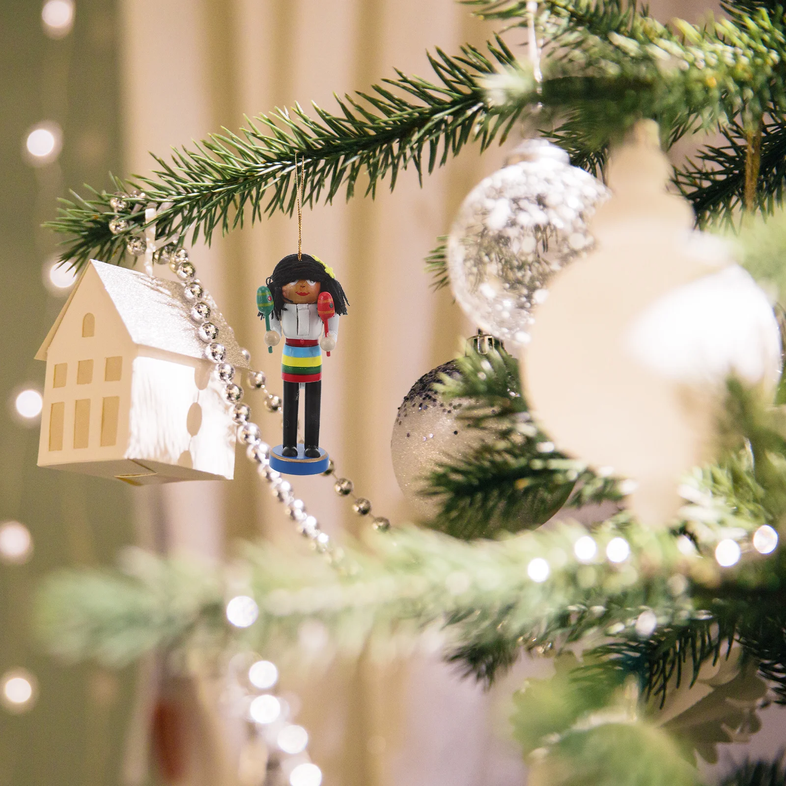 

6Pcs Christmas Nutcracker Wooden Soldier Pendants 12cm Hanging Ornaments Holiday Tree Decorations Halloween Xmas Party Supplies