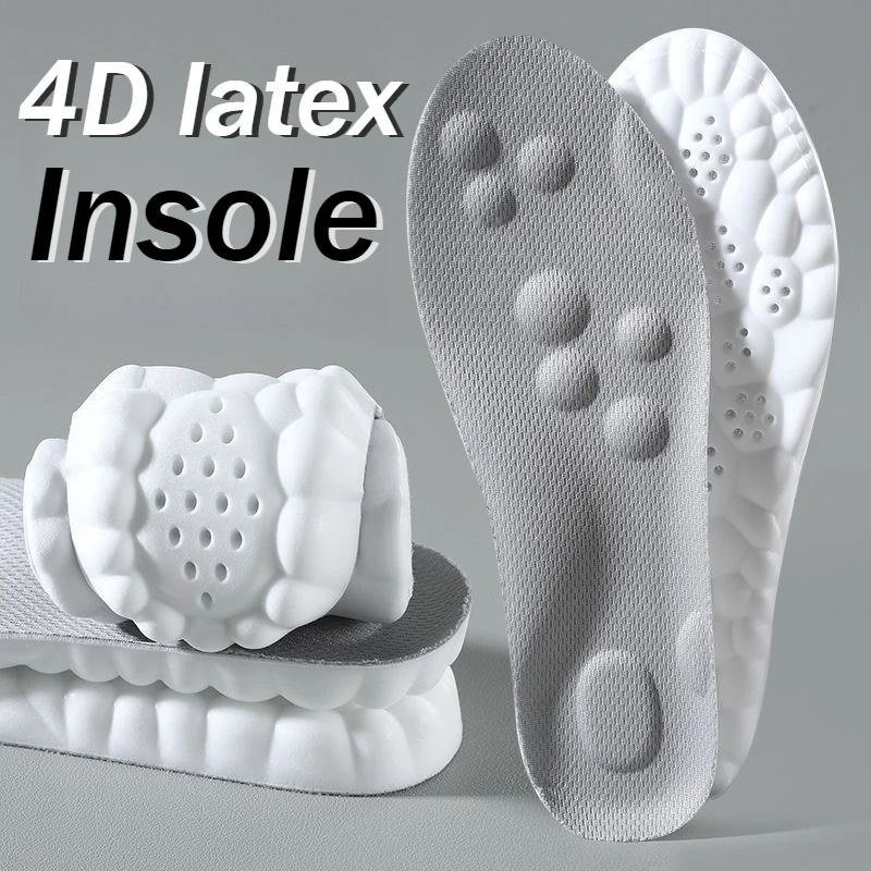 4D Sports Massage Insoles for Adults High Elastic Soft Deodorization Massage Running Football Orthopedic Shoe Pads Unisex