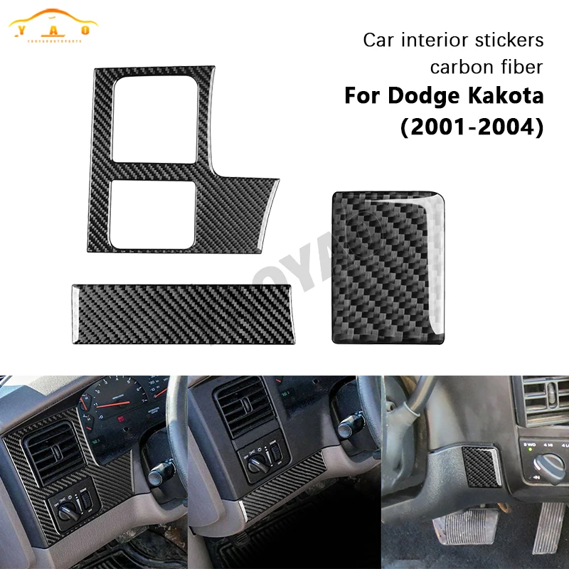 

Dashboard Driver Seat Air Outlet Cover Real Carbon Fiber Sticker For Dodge Dakota 2001 2002 2003 2004 Car Interior Accessories