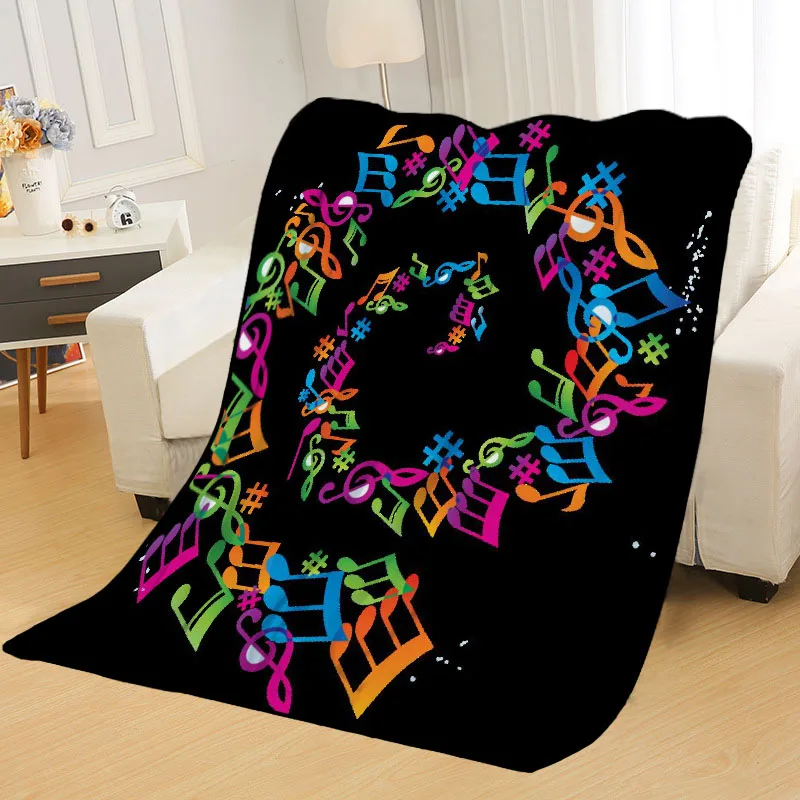 Personalized Blanket Custom Music Notes Blankets for Beds Soft DIY Your Picture Decoration Bedroom Throw Travel Blanket 3.1