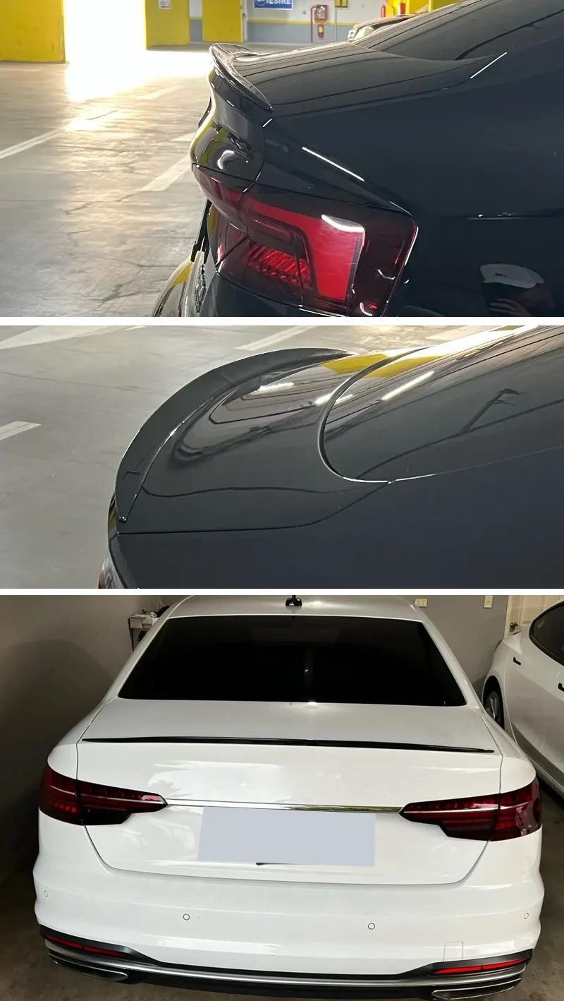 Für Audi Zubehör A5 S5 RS5 4-Türer Sportback Auto Heckdach Kofferraum Spoiler Flügel Lippe Hochglanz Schwarz Gummi – Detail 4