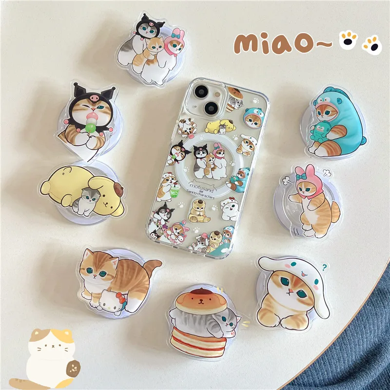 Cute Mofusand Sanrio Character Cat Cover For iPhone 15 14 13 12 11 Pro Max Magnetic Wireless Charging Neko For Magsafe Case