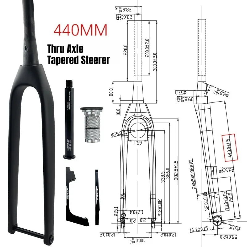T700 Carbonfaser-Fahrradgabel mit Vollinterner Kabelführung, 29 Zoll, 100mm Nabe, Universell für Mountain-, Gravel- und Rennräder – Detail 11