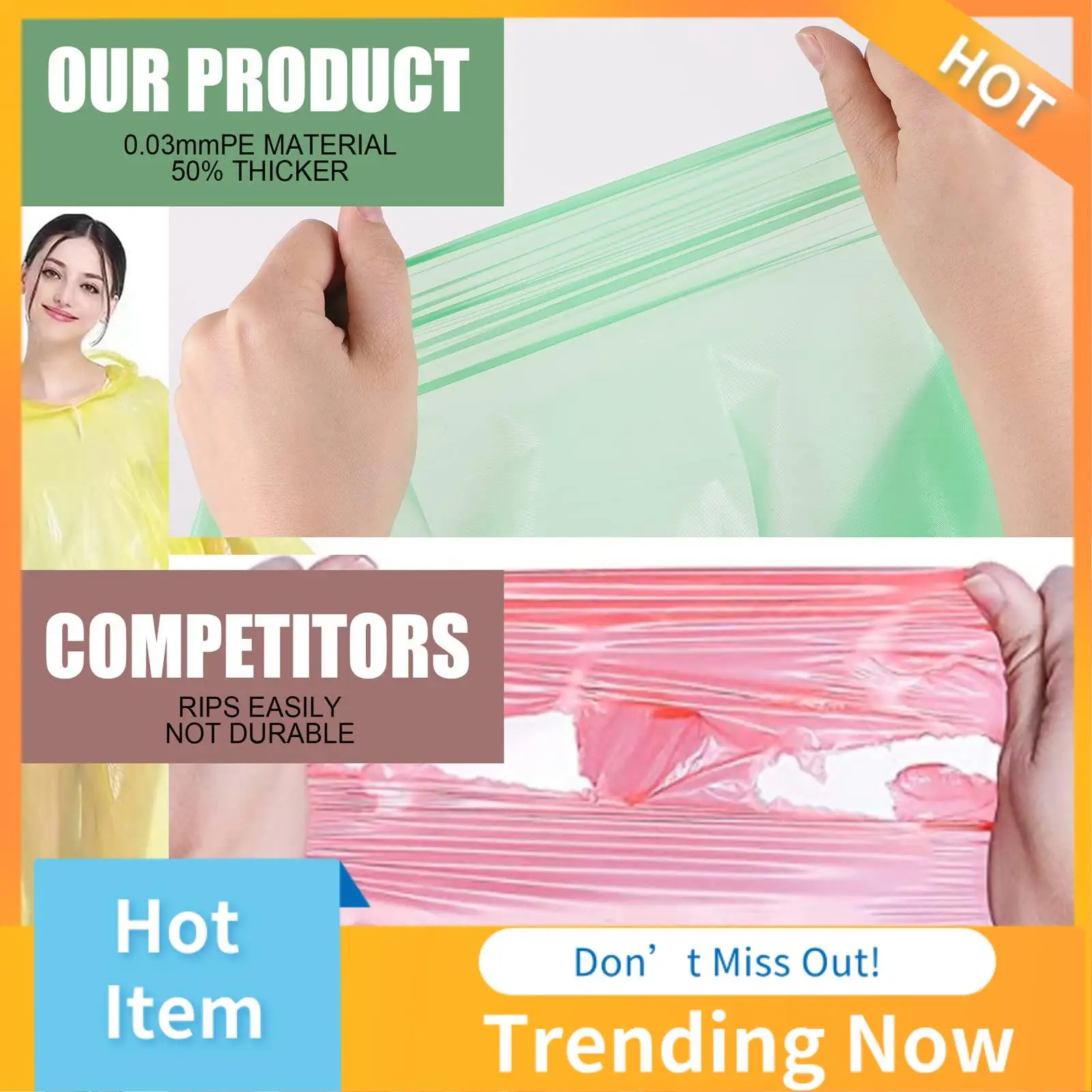 Paquete familiar CMHI-Ponchos, Poncho de lluvia para adultos y niños Ponchos de lluvia desechables o reutilizables con capucha c