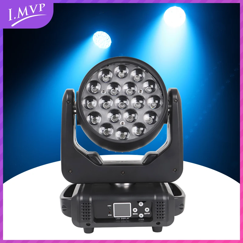 LED Stage light DMX Control 19x15W RGBW 4in1 Zoom LED Wash Moving Head Light for Disco Dj Party Show