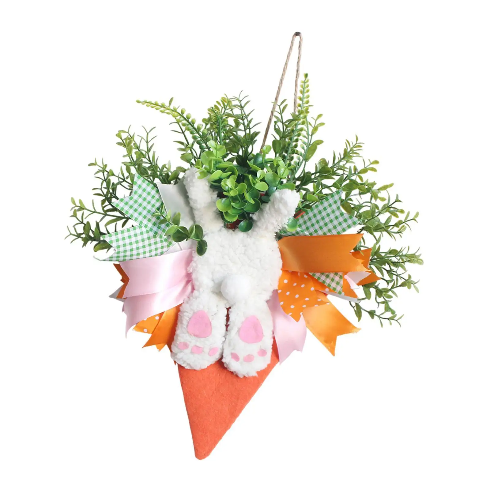 

Easter Door Wreath Decorative Hanging Garland Bunny Decoration for Holiday Window Easter Celebration Spring Indoor Outdoor