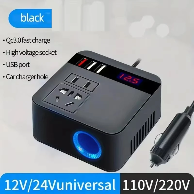 سيارة العاكس DC12V/24 فولت إلى DC110V/220 فولت 120 واط-الذروة LED عرض مآخذ عاكس الطاقة محولات السيارات العاكس-A22G