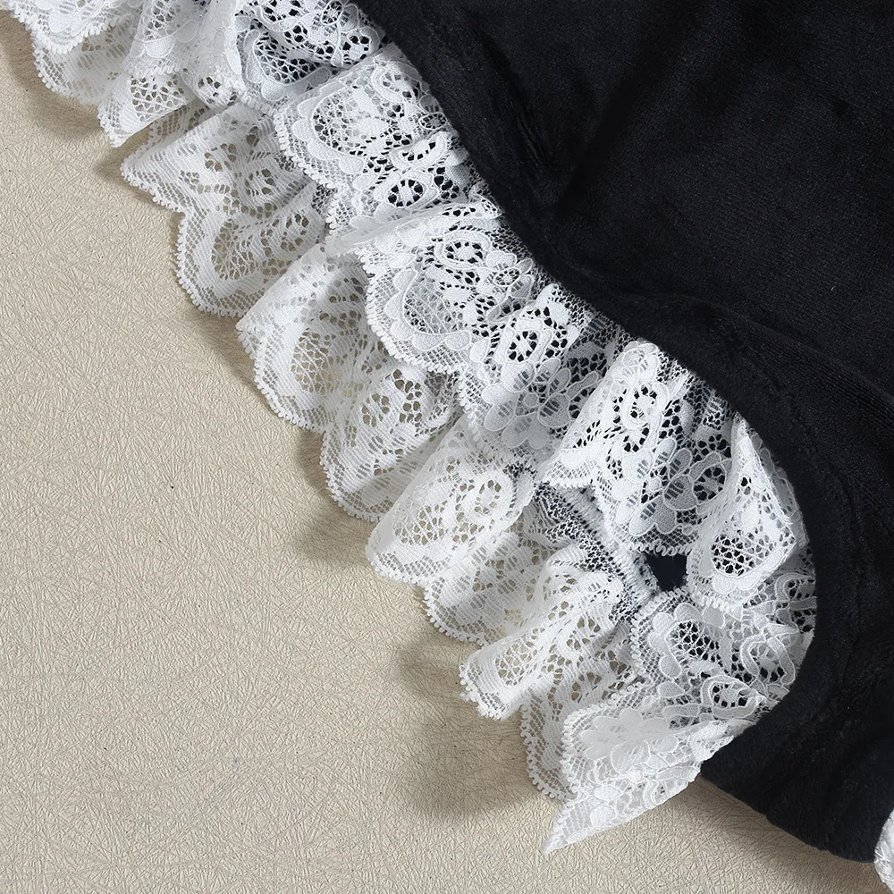 2025 Autumn New Hip-wrapped Lace Splicing Contrasting Color Hot Pants Women's Korean Velvet Shorts