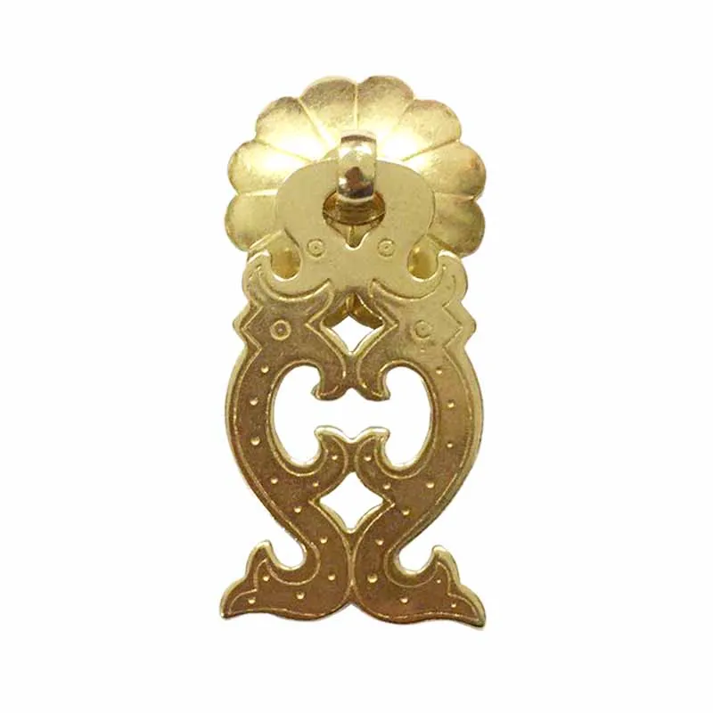 1pc Fish Shape  Brass Cabinet Knob Drawer Flush Ring Pulls Gold Bronze Cabinet vintage Pulls Kitchen Cupboard Handles