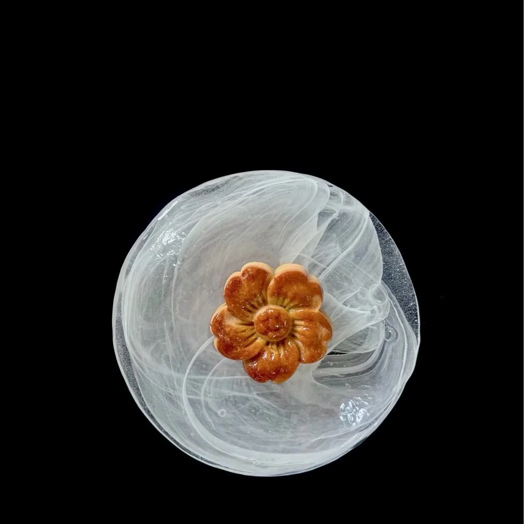 

handmade Bubble Glass Plate Transparent Cloud Tray Dish Dessert Fruits Tray, Japanese Sushi Glass Bowl Dish Jewelry Storage