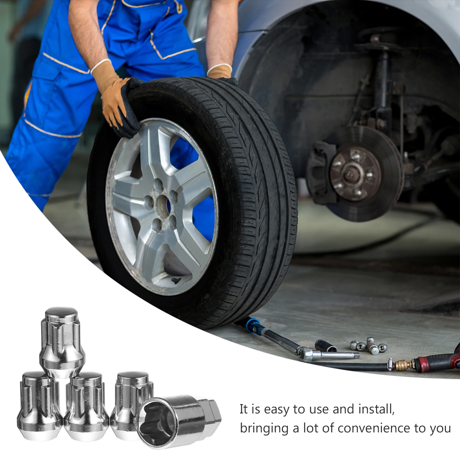 

4Pcs Car Wheel Hub Anti theft Nut Durable Rust proof Suitable for Steel Alloy Wheels Lug Lock Nut Automotive Parts