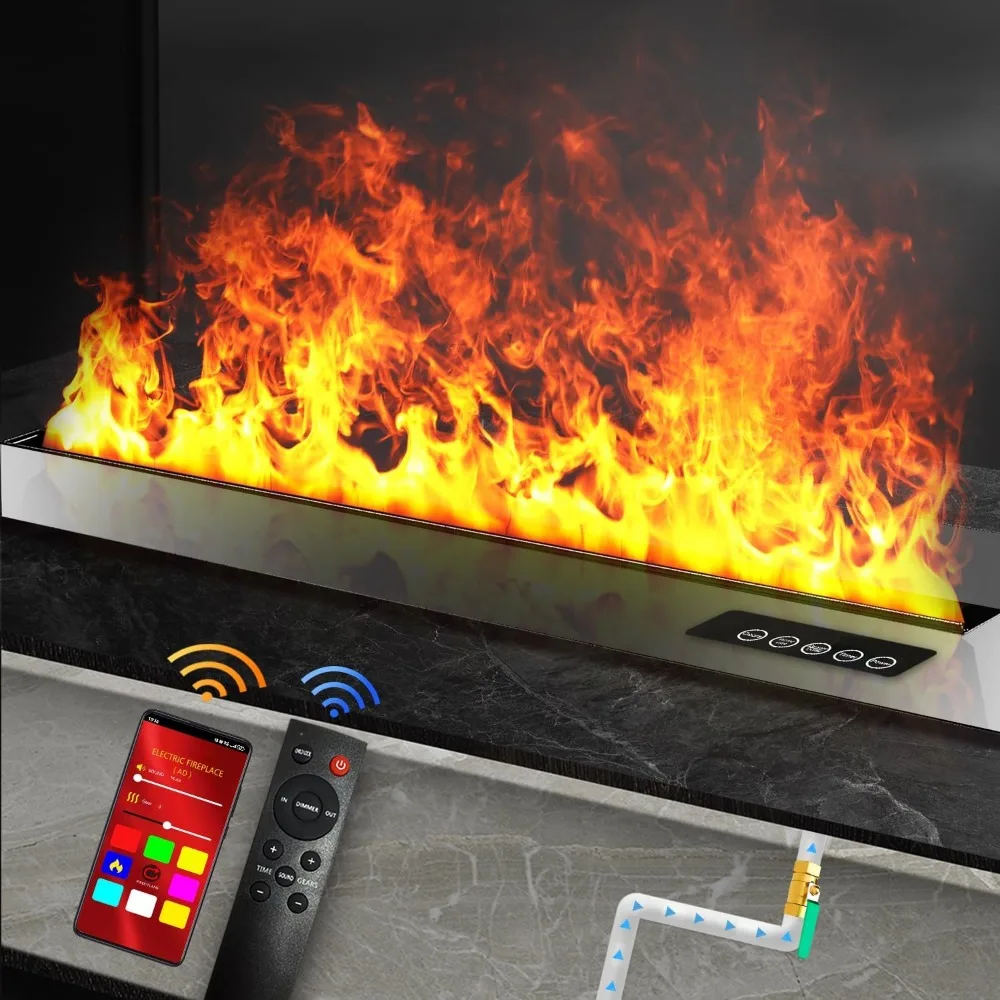 

Electric Fireplace 31.6, Water Vapor Fireplace Remote & Smart App, Vapor Electric Fireplace 8 Color Flames, Steam Fireplace Auto