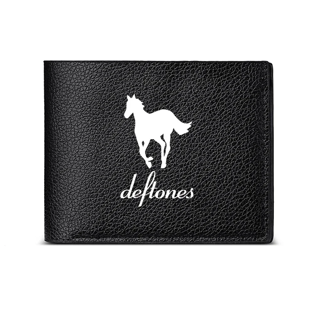 Horse Silhouette And Deftones Text Design Men's Wallet Card Holder Casual Business Fashion Style