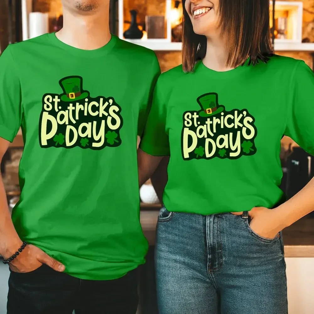 Irish Celebration T-shirt St Patricks Day Shamrocks Hat Man Woman Shirt Happy Saint Patrick's Gift Fashion Short Sleeve Tee Tops