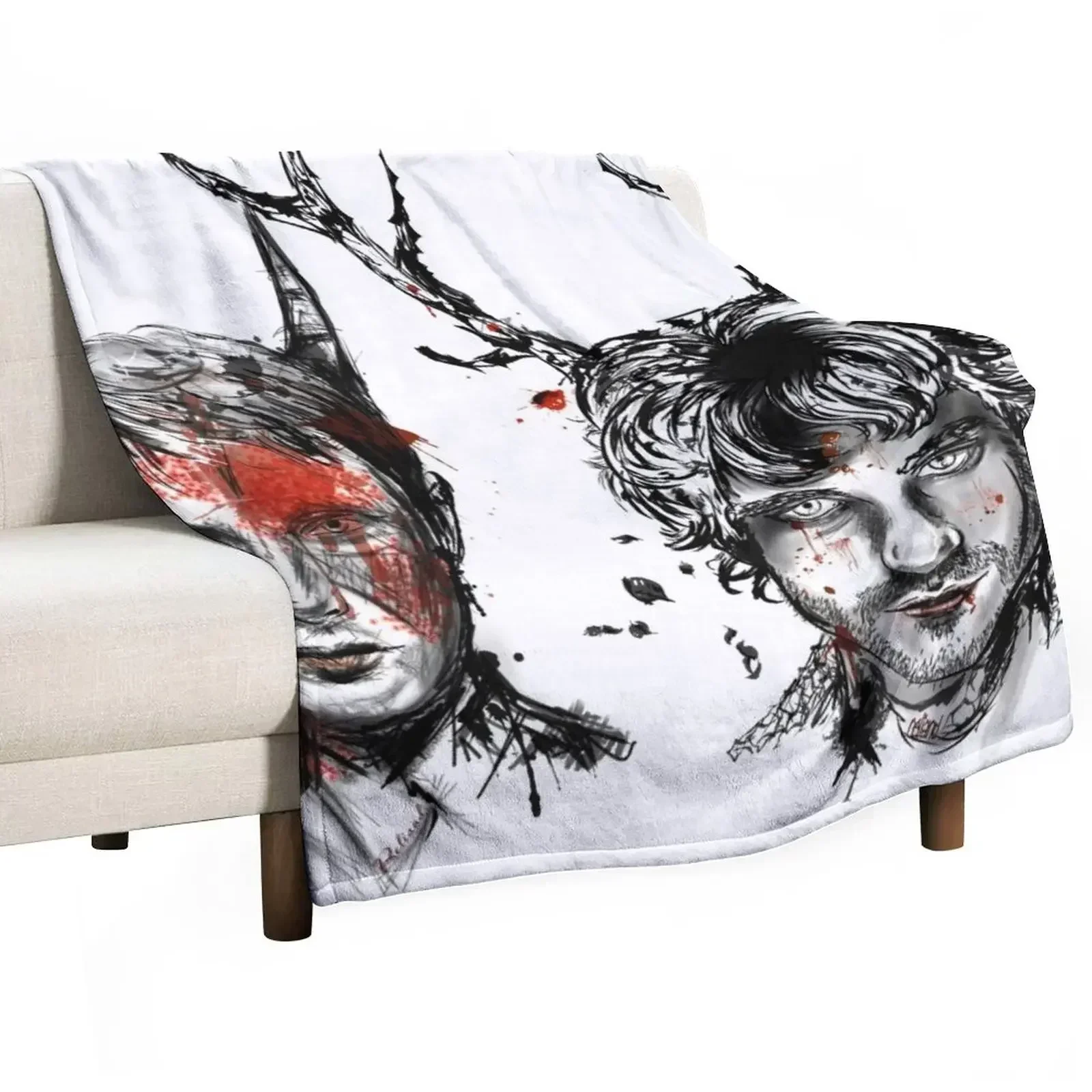 Will and Hannibal Throw Blanket halloween Polar For Decorative Sofa funny gift Quilt Softest Blankets