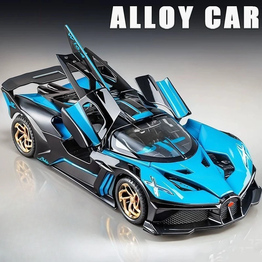 1:32 Bolide Divo Modello Giocattoli in miniatura Diecast Super Sport con luce sonora Tirare indietro Porte aperte Veicolo in metallo Regalo di festa per bambini