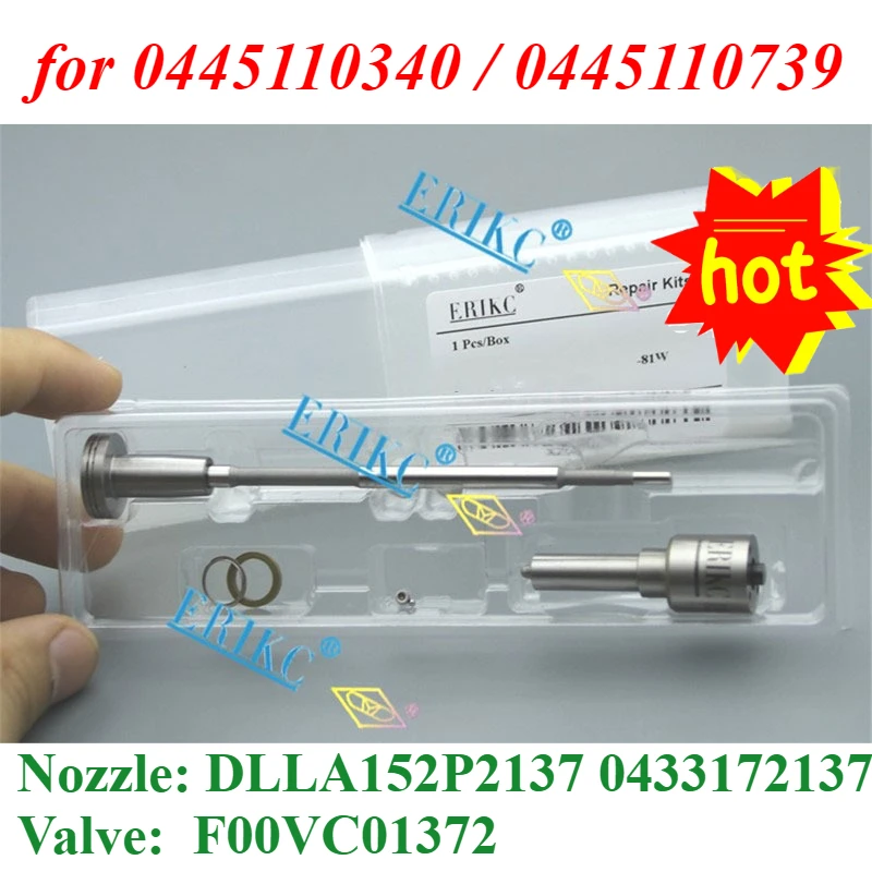 

0445110340 Комплект форсунок дизельного топлива DLLA152P2137 0433172137 Регулирующий клапан F00VC01372 для 0445110739 0 445 110 340
