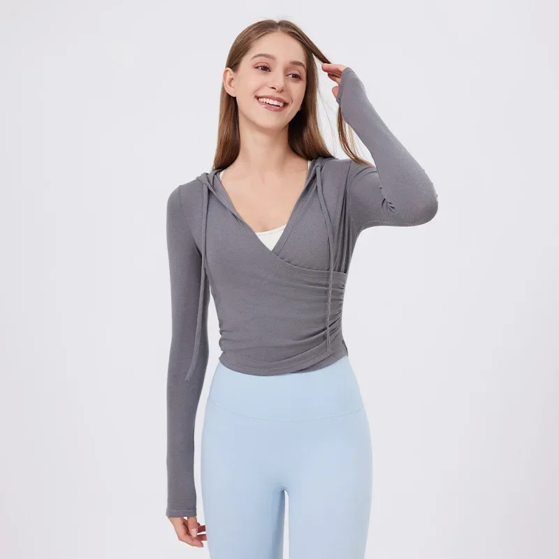 

Long Sleeve Yoga Shirt Women Solid Color Slim Fit Outdoor Running Top Buttery Soft Streth Gym ShirtBreathable Sportswear