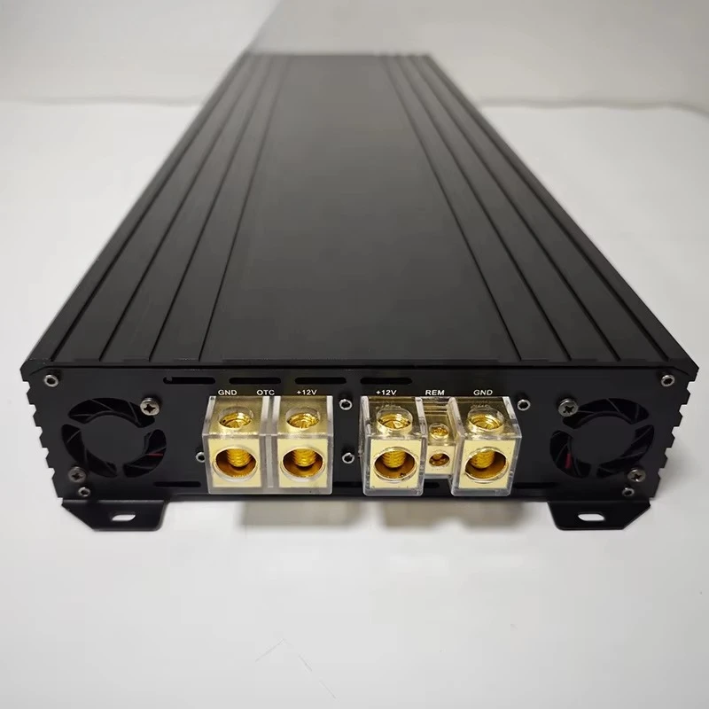car amplifier with wired remote control, 16000Wrms@1OHM, mono car amplifier for car subwoofer speakers