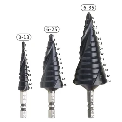 HRC89 M35 Cobalt TiAlN Coated Step Drill Bit 3-13/6-25/6-35mm 1/4 Inch Hex Shank Metal Drilling Hole Opener For Stainless Steel