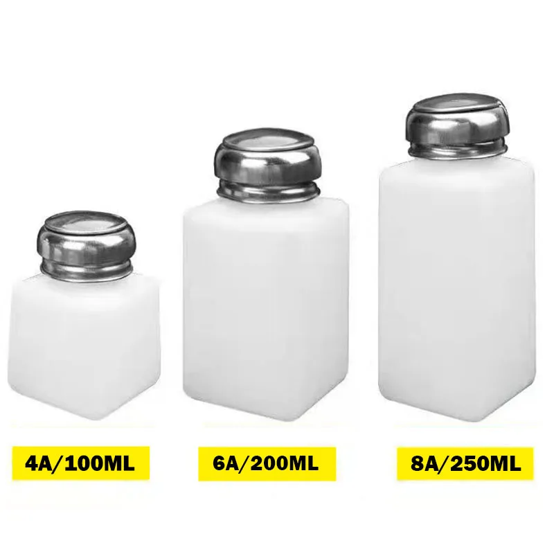 250ml/200ml/100ml Plastic Bottle Alcohol Bottle Storage Cleaner Soldering Paste Flux Press Metal Cap for Phone Tablet PC Repair