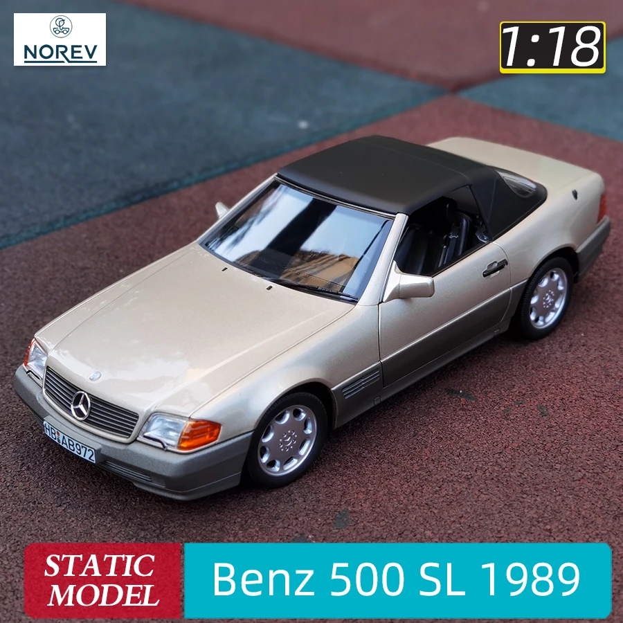 NOREV 1:18 1989 FOR Benz 500SL convertible R129 alloy car model vintage car static display holiday gift collection