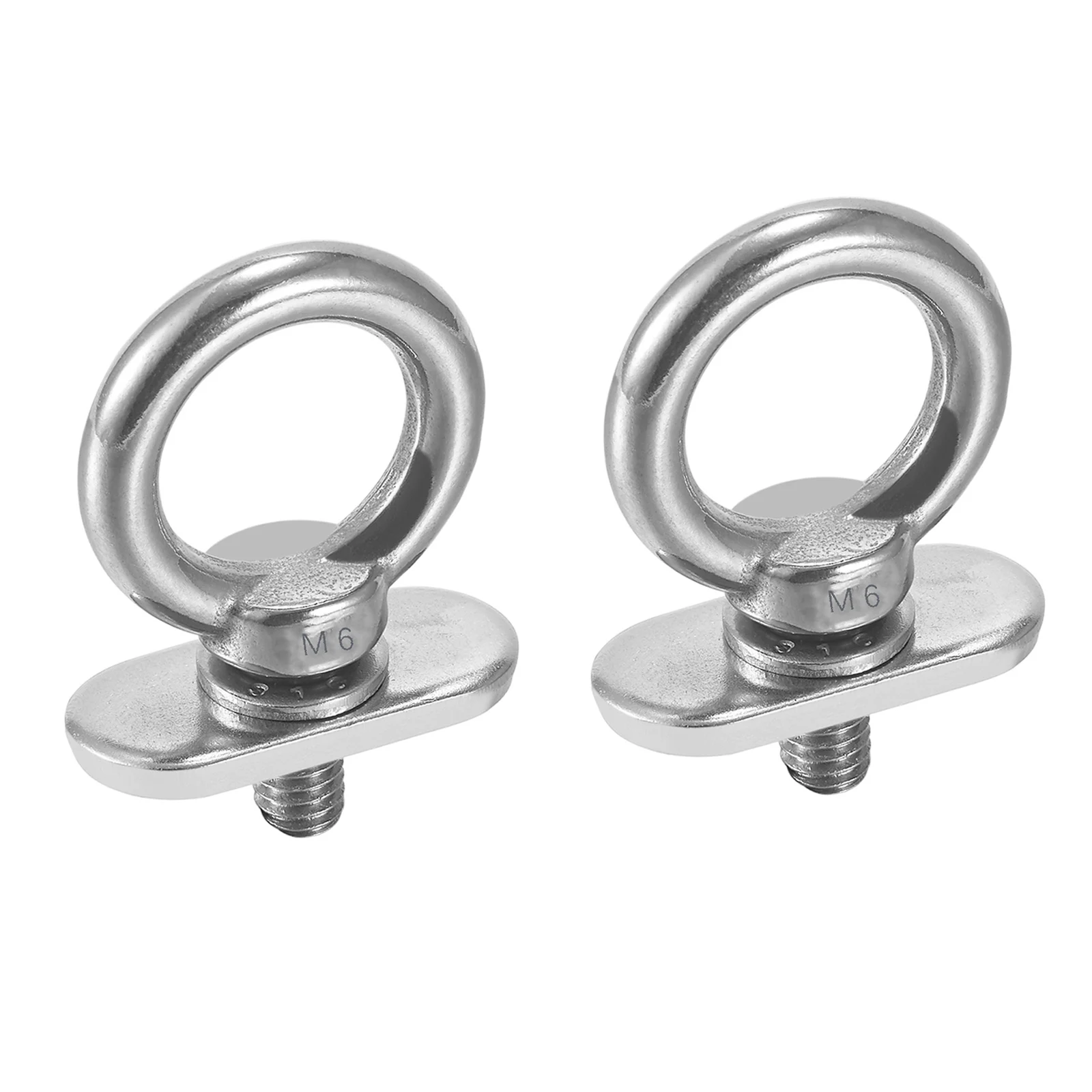 Track Mount Tie Down Eyelets, M6 Bolt, 316 Stainless Steel, Kayak Track Accessories (2 Packs)