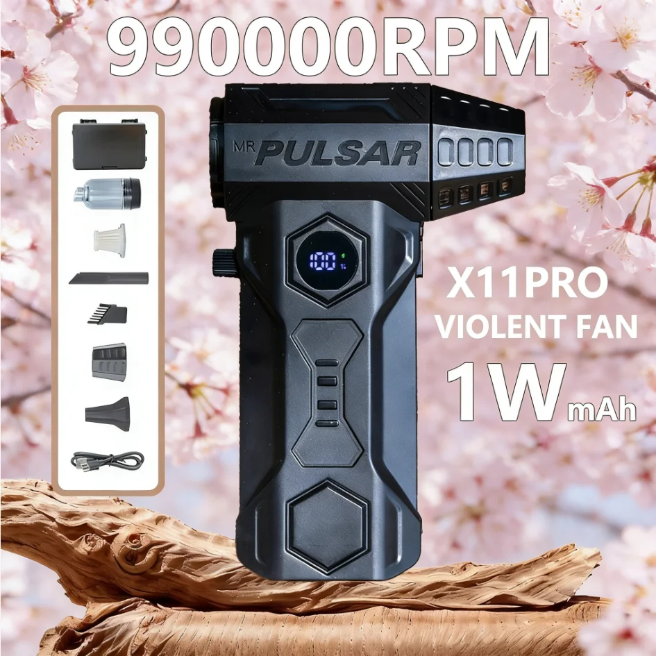 

X11Pro Turbo Jet Blower 990000RPM Powerful Air Blower for Car 10000mAh Mini Air Fan Turbo with Vacuum Kit Brushless Motor Air Up