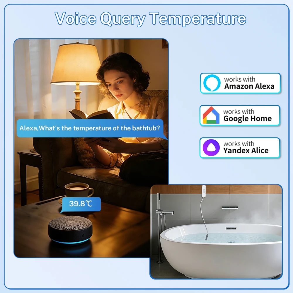 Obrázek 6: Tuya zigbee teplota vlhkost vzduchu senzor chytrý domácí teploměr s daleký monitor pracovat s smartlife volitelné externí sonda