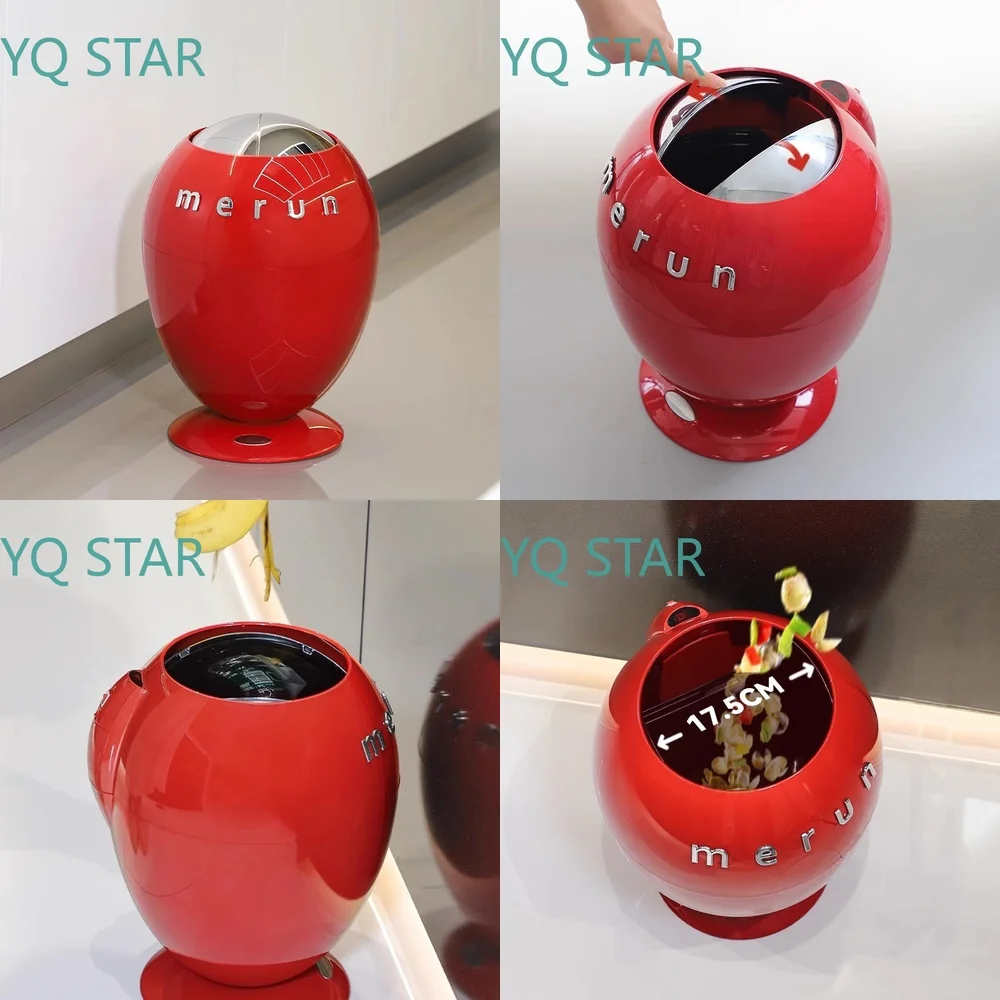 Automatic Sensor Trash Can for Bathroom Kitchen Home Use Smart Touchless Waste Bin with Lid for Food Waste Disposal Luxury