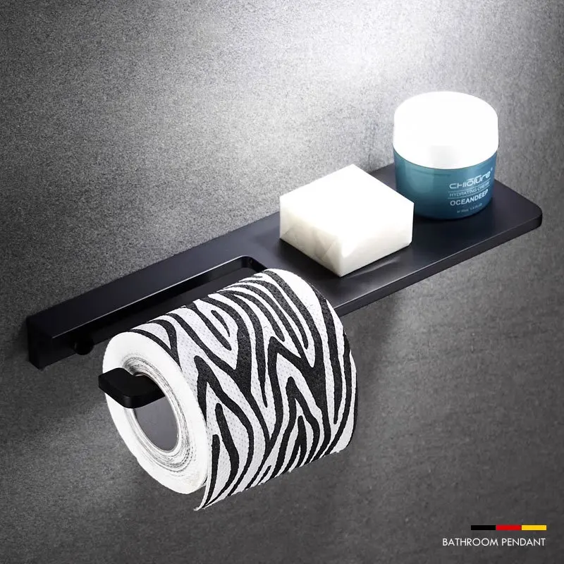 High end toilet paper holder, phone holder, villa bathroom tissue holder, creative black tissue box storage rack