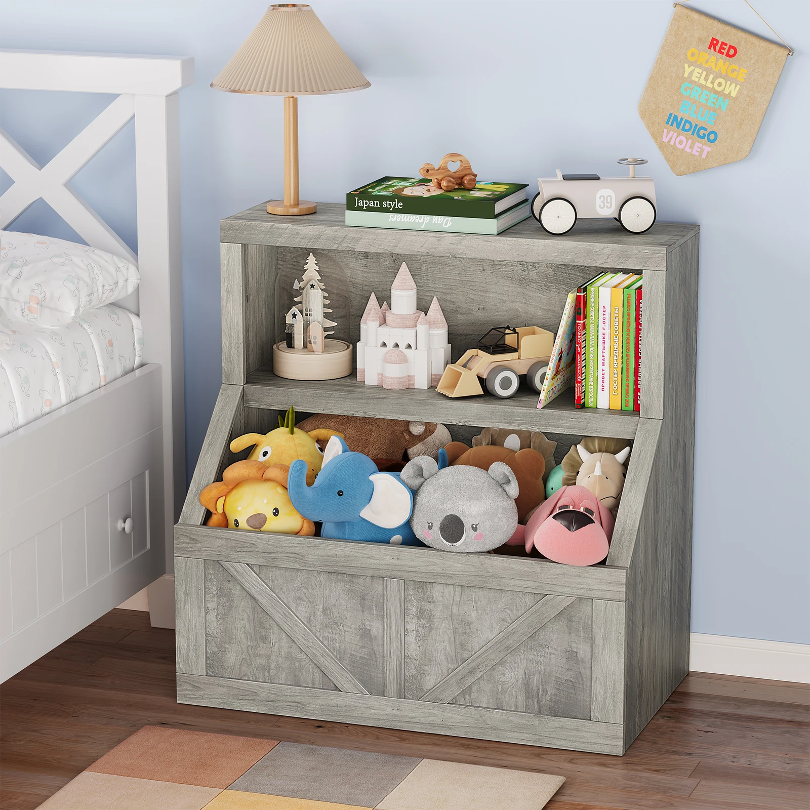 ชั้นวางหนังสือและที่เก็บของเล่ - Bookcase Wood Shelf บทวิจารณ์และราคา