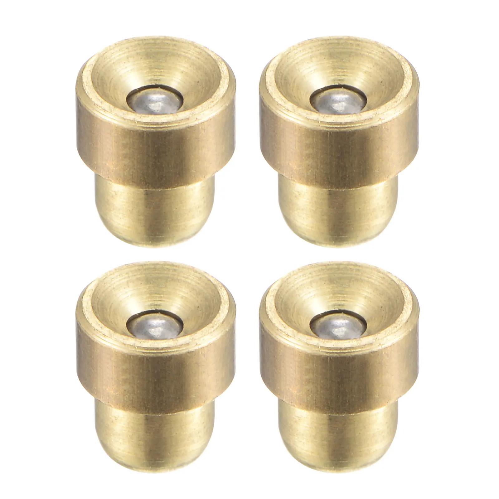 Uxcell 4Pcs Brass Push Button Flange Grease Oil Cup 3mm Ball Oiler for Lubrication System