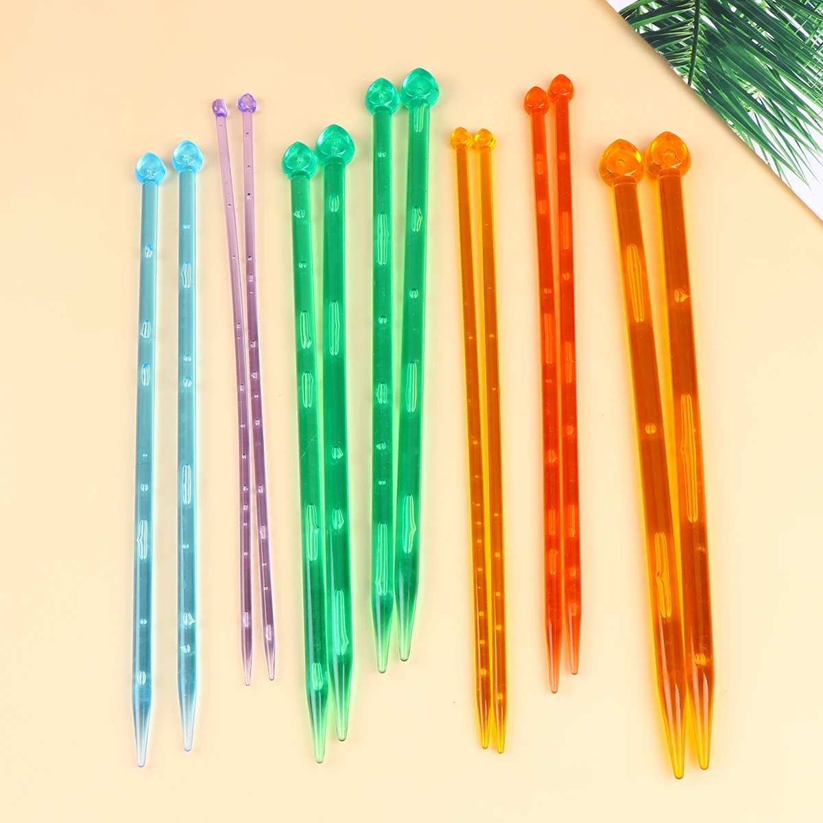 

1 set 1 Set Acrylic Knitting Rod Durable Lightweight Hand Knitting Tool For Sweaters Scarves Crochet Projects Wheel Needle 35Cm