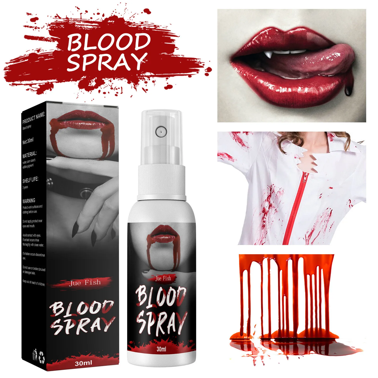 Spray Faux Sang 30 ml – Maquillage Halloween – photo 1