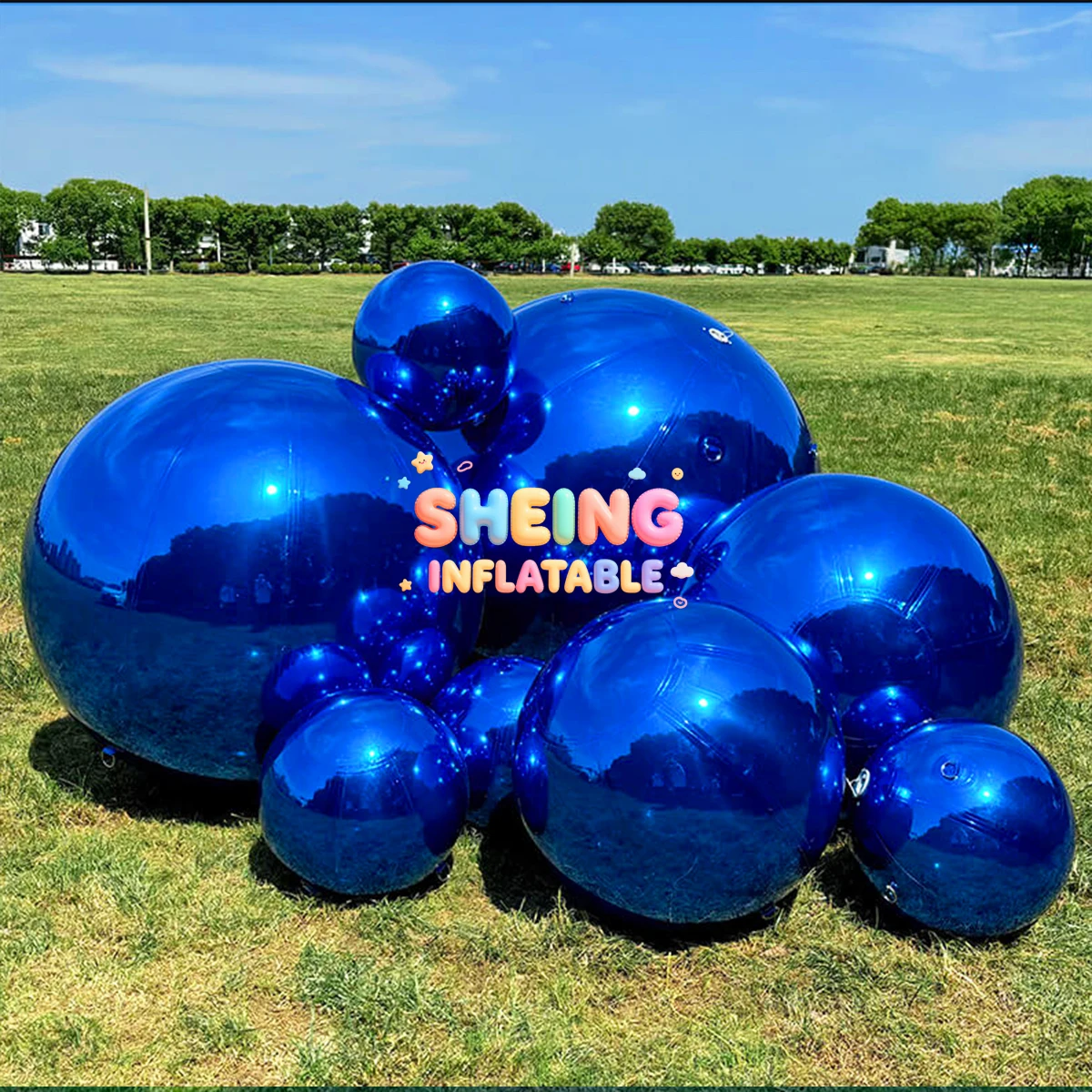 

Big Shiny Balls Blue Inflatable Mirror Ball Pvc Rose Pink Mirror Balloon Giant Sphere Reflective Balloon For Wedding Event Party